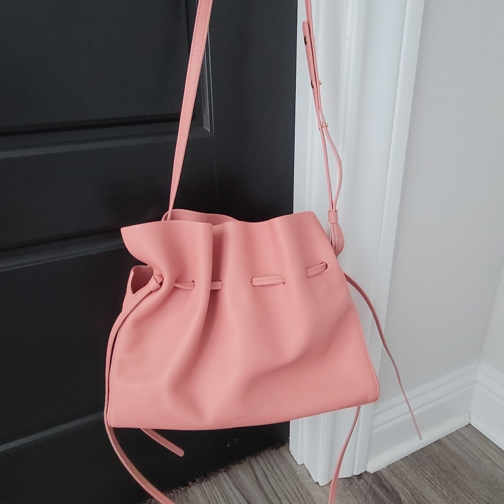 NWOT Mansur Gavriel Protea clutch bucket crossbody bag Blush